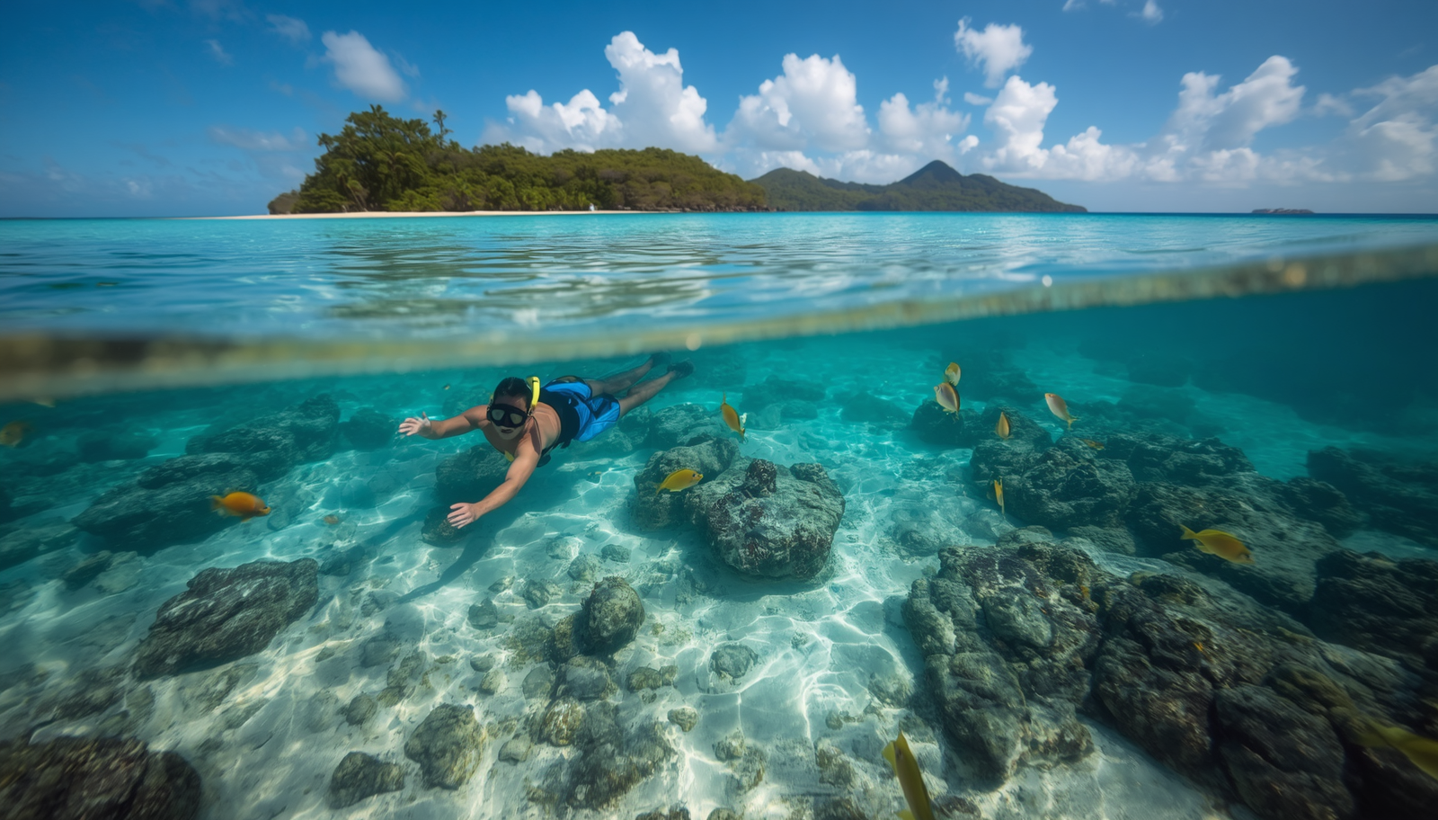 Snorkeling Hideaway Island at Low Tide Snorkeling Hideaway Island